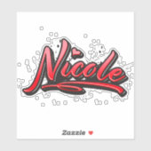 Nicole red Heart Graffiti Aufkleber Sticker (Vel)