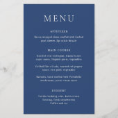 Nicole Royal Blue Elegant Wedding Menu (Voorkant)