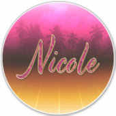 Nicole Vorname Name golden pink Aufkleber Sticker (Voorkant)