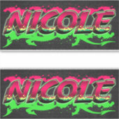 Nicole Vorname Name Graffiti Aufkleber Sticker (Voorkant)