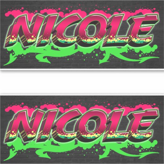 Nicole Vorname Name Graffiti Aufkleber Sticker (Voorkant)