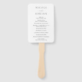 Nicole White Elegant huwelijksprogramma Handwaaier (Voorkant)