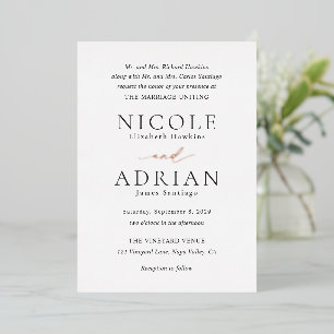 Nicole White Elegant Wedding Folie Uitnodiging