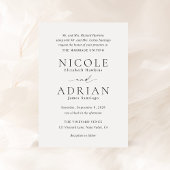 Nicole White Elegant Wedding Kaart