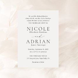 Nicole White Elegant Wedding Kaart