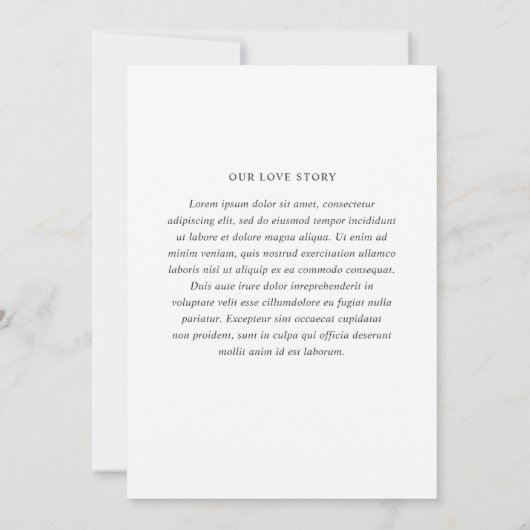 Nicole White Elegant Wedding Kaart (Achterkant)