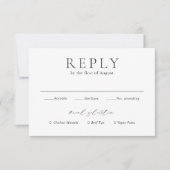 Nicole White Elegant Wedding RSVP Kaartje (Voorkant)