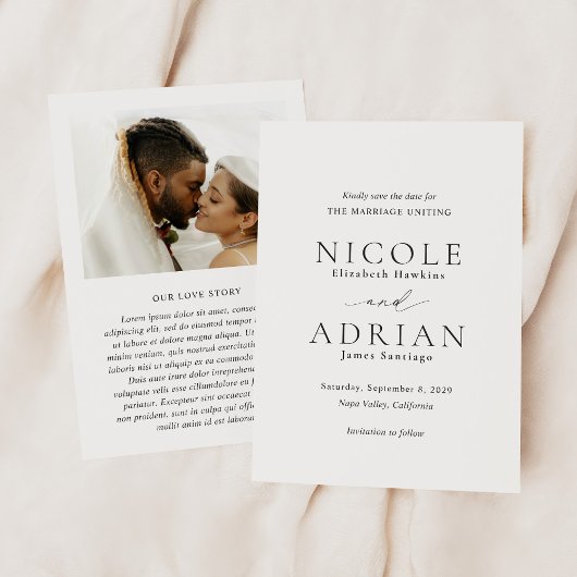 Nicole White Elegant Wedding Save The Date