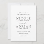 Nicole White Elegant Wedding Save The Date (Voorkant)