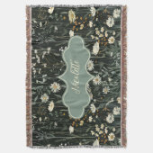 Nicolette Dark Daisy Floral Deken (Voorkant Verticaal)