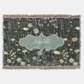 Nicolette Dark Daisy Floral Deken (Voorkant)