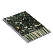 Nicolette Dark Daisy Floral Gestreept Notitieboek (Rechterzijde)