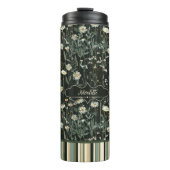 Nicolette Dark Daisy Floral Gestreept Thermosbeker (Voorkant)