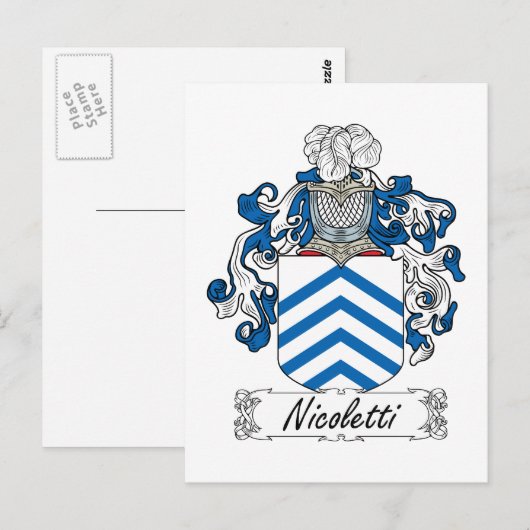 Nicoletti Family Crest Briefkaart (Voorkant / Achterkant)