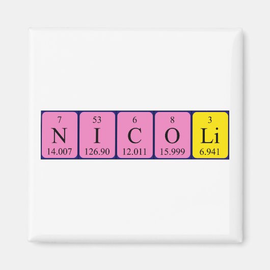 Nicoli periodieke tabelnaam magnet (Voorkant)