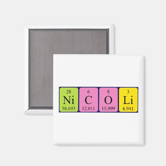 Nicoli periodieke tabelnaam magnet (Voorkant / Achterkant)