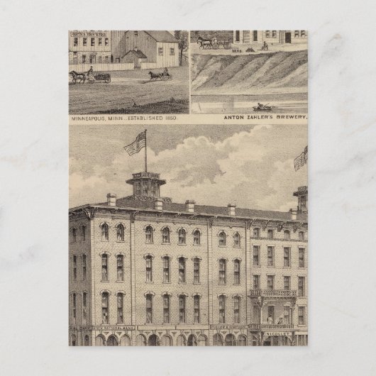 Nicollet House, Orth's Brewery, Minnesota Briefkaart (Voorkant)