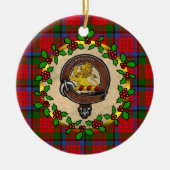 Nicolson Badge & Tartan Gepersonaliseerde Kerstmis Keramisch Ornament (Voorkant)