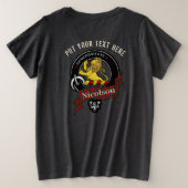 Nicolson Clan Badge Persoonlijke vrouwen Grote Maat T-shirt (Design achterkant)