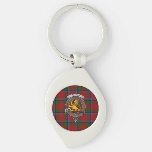 Nicolson Clan Badge Silver Metal Key Ring Sleutelhanger (Voorkant)