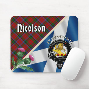 Nicolson Clan Badge & Tartan Muismat