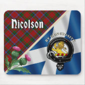 Nicolson Clan Badge & Tartan Muismat (Voorkant)