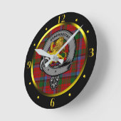Nicolson Clan Badge & Tartan Ronde Klok (Hoek)