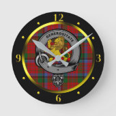 Nicolson Clan Badge & Tartan Ronde Klok (Voorkant)