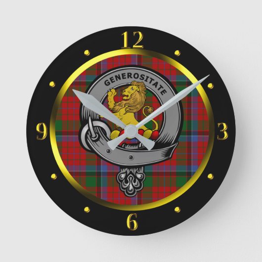 Nicolson Clan Badge & Tartan Ronde Klok (Voorkant)
