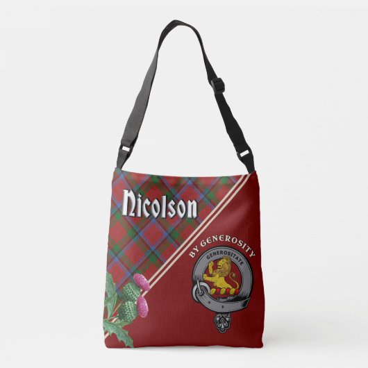 Nicolson Clan Badge & Tartan Tas (Achterkant)