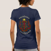 Nicolson Clan Badge & Tartan w/Motto Women's T-shirt (Achterkant)