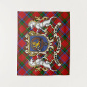 Nicolson Clan Badge & Unicorns met Tartan Wandkleed (Voorkant)