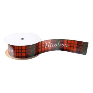 Nicolson clan Pset Scottish tartan Satijnen Lint