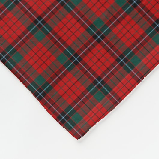 Nicolson Clan Rood, Zwart en Groen Tartan Fleece Deken (Hoek)