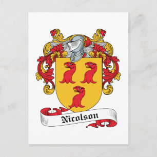 Nicolson Family Crest Briefkaart