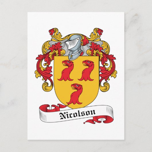 Nicolson Family Crest Briefkaart (Voorkant)