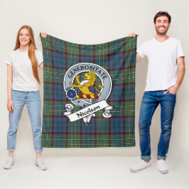 Nicolson Hunting Ancient Clan Badge Tartan Pset Fleece Deken