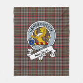 Nicolson Hunting Weathered Clan Badge Tartan Pset Fleece Deken (Voorkant)