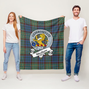 Nicolson Jacht Oude Clan Badge Tartan Schotlandse Fleece Deken