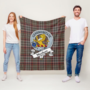 Nicolson Jacht Weerbestendige Clan Badge Tartan Sc Fleece Deken