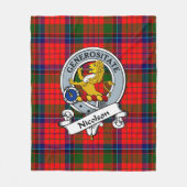 Nicolson Modern Clan Badge Tartan Pset Fleece Deken (Voorkant)