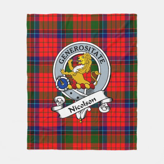 Nicolson Modern Clan Badge Tartan Pset Fleece Deken (Voorkant)