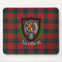 Nicolson Schotse Clan Tartan & Wapen