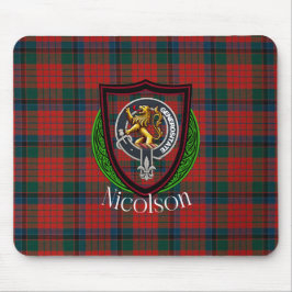 Nicolson Schotse Clan Tartan & Wapen Muismat