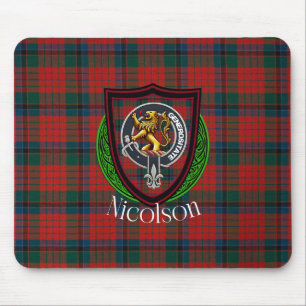 Nicolson Schotse Clan Tartan & Wapen Muismat