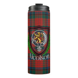 Nicolson Schotse Clan Tartan & Wapen Thermosbeker