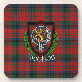 Nicolson Scottish Clan Tartan & Crest Bier Onderzetter