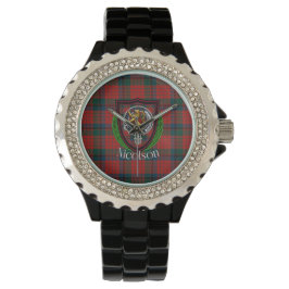 Nicolson Scottish Clan Tartan & Crest Horloge