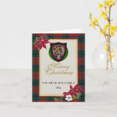 Nicolson Scottish Clan Tartan & Crest Kaart (Gele Bloem)