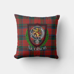 Nicolson Scottish Clan Tartan & Crest Kussen
